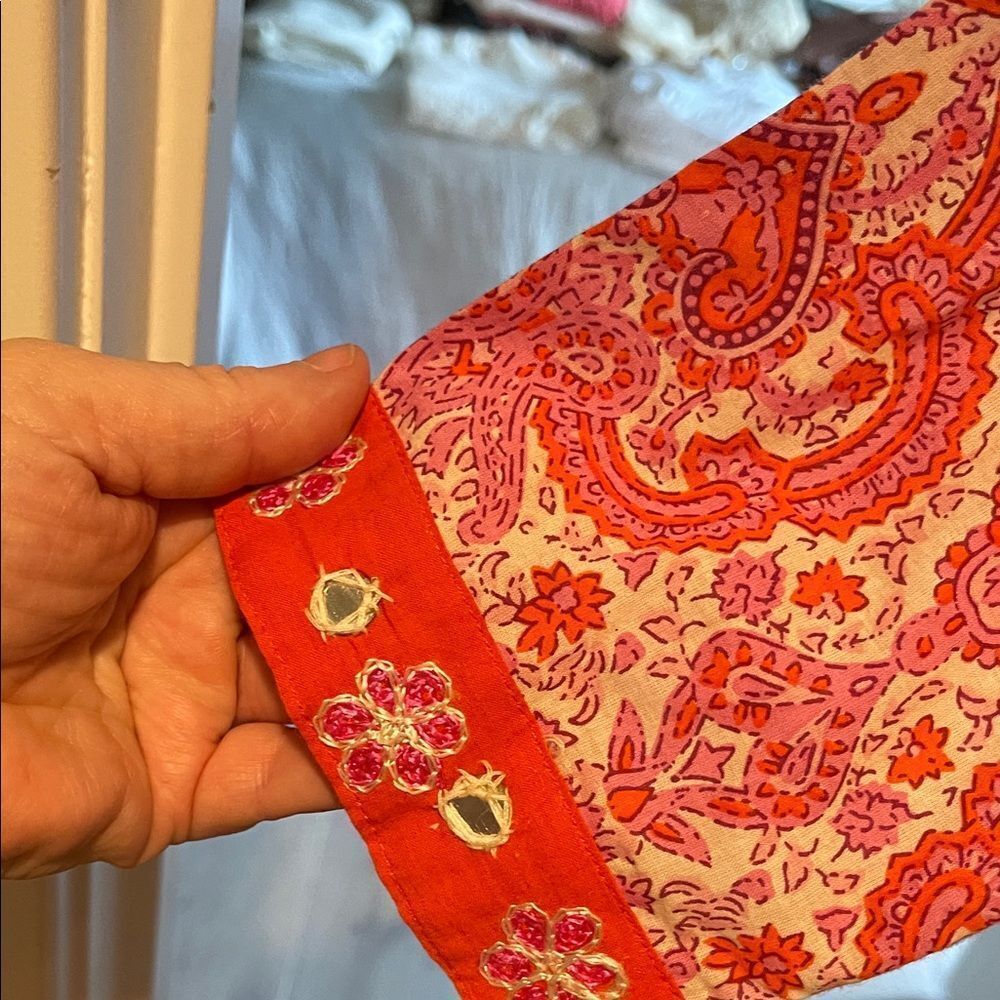 Orange and Pink Paisley Tunic - Picture 3 of 6